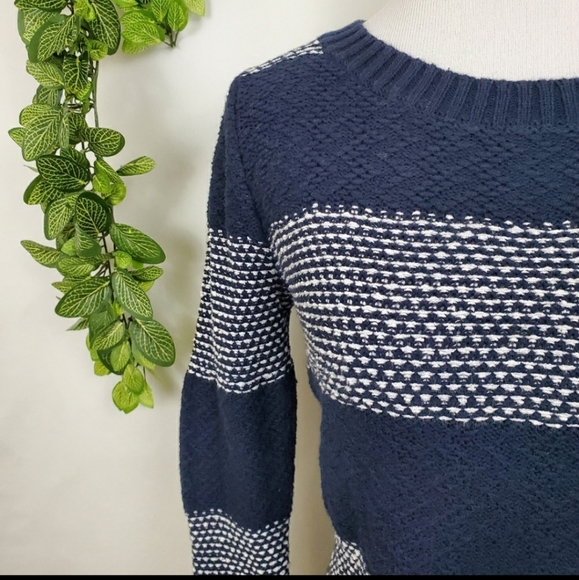 Fossil navy striped knit crewneck sweater - Picture 4 of 14